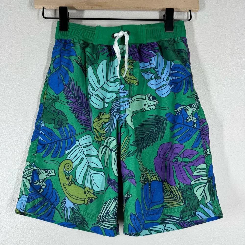 Hanna Andersson Boys Swim Trunks Bundle Tropical Boats Flamingo Size 110-120 6/7